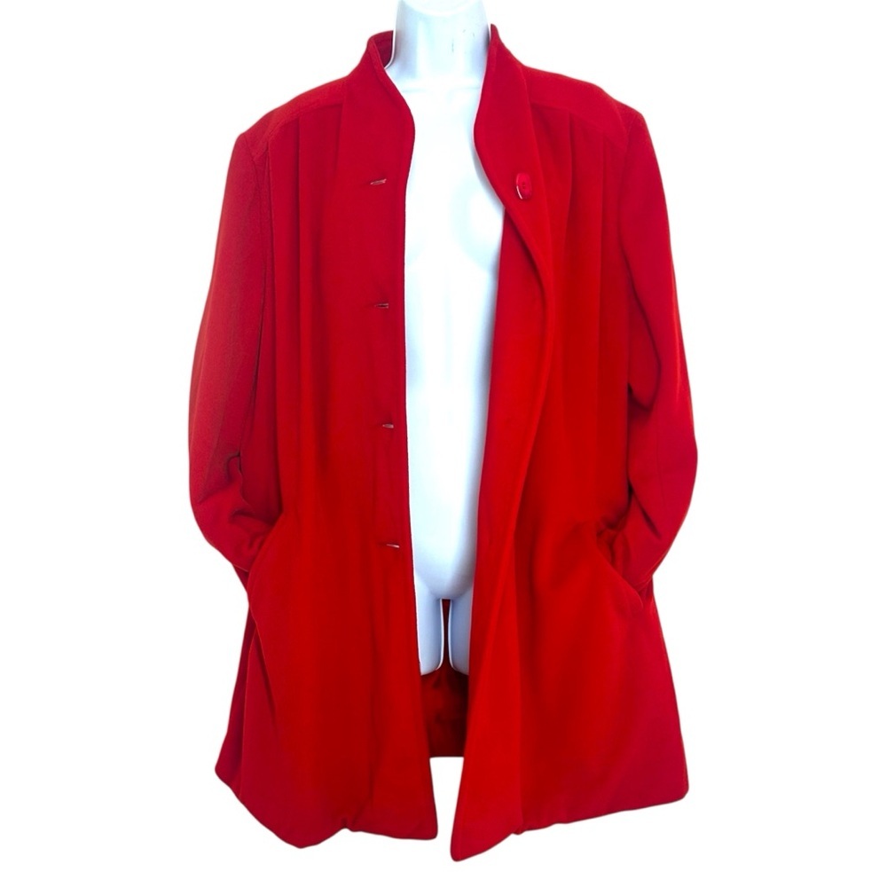 Vintage 70s Kashmiracle Wellington Women's Vibrant Red Pea Coat Size L Union USA